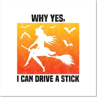 Why Yes, I can Drive A Stick, Funny Sarcastic Quote About Wife For Couples Posters and Art